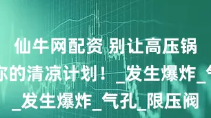 仙牛网配资 别让高压锅“爆”了你的清凉计划！_发生爆炸_气孔_限压阀