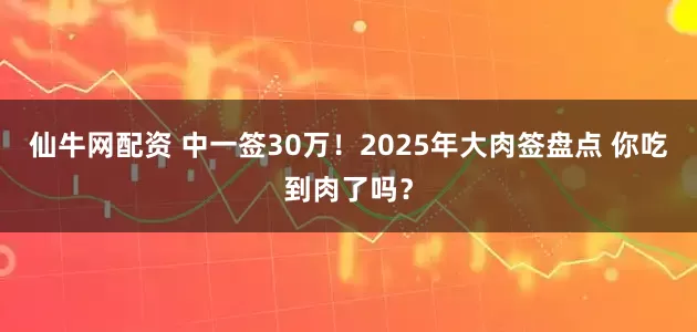 仙牛网配资 中一签30万！2025年大肉签盘点 你吃到肉了吗？