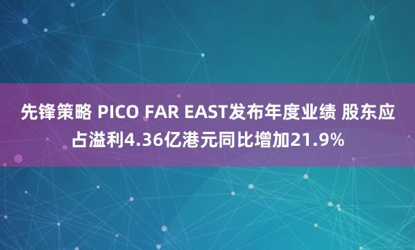 先锋策略 PICO FAR EAST发布年度业绩 股东应占溢利4.36亿港元同比增加21.9%